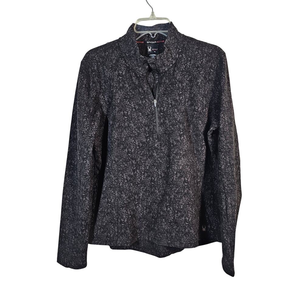 NWT Spyder Activewear Pullover longsleeve shirt Women's XL black/gray